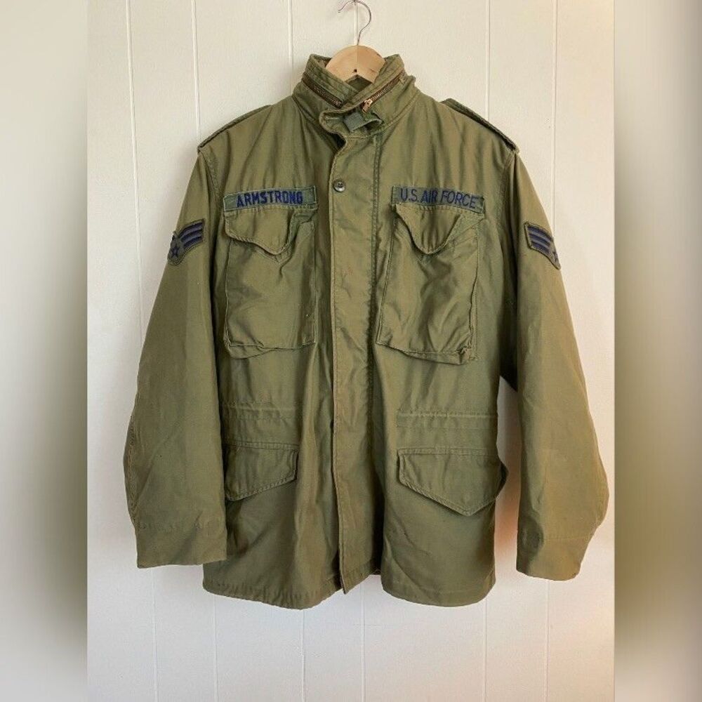 Vintage Viet Nam Era Air Force Jacket Medium Green Lined Military READ